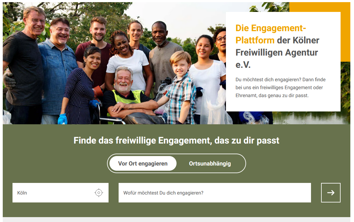 Neue Engagementdatenbank der Kölner Freiwilligen Agentur e.V.