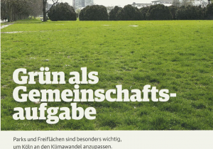 Titelausschnitt aus dem Artikel "Grün als Gemeinschaftsausgabe" der Kölner Stadtrevue vom Mai 2023